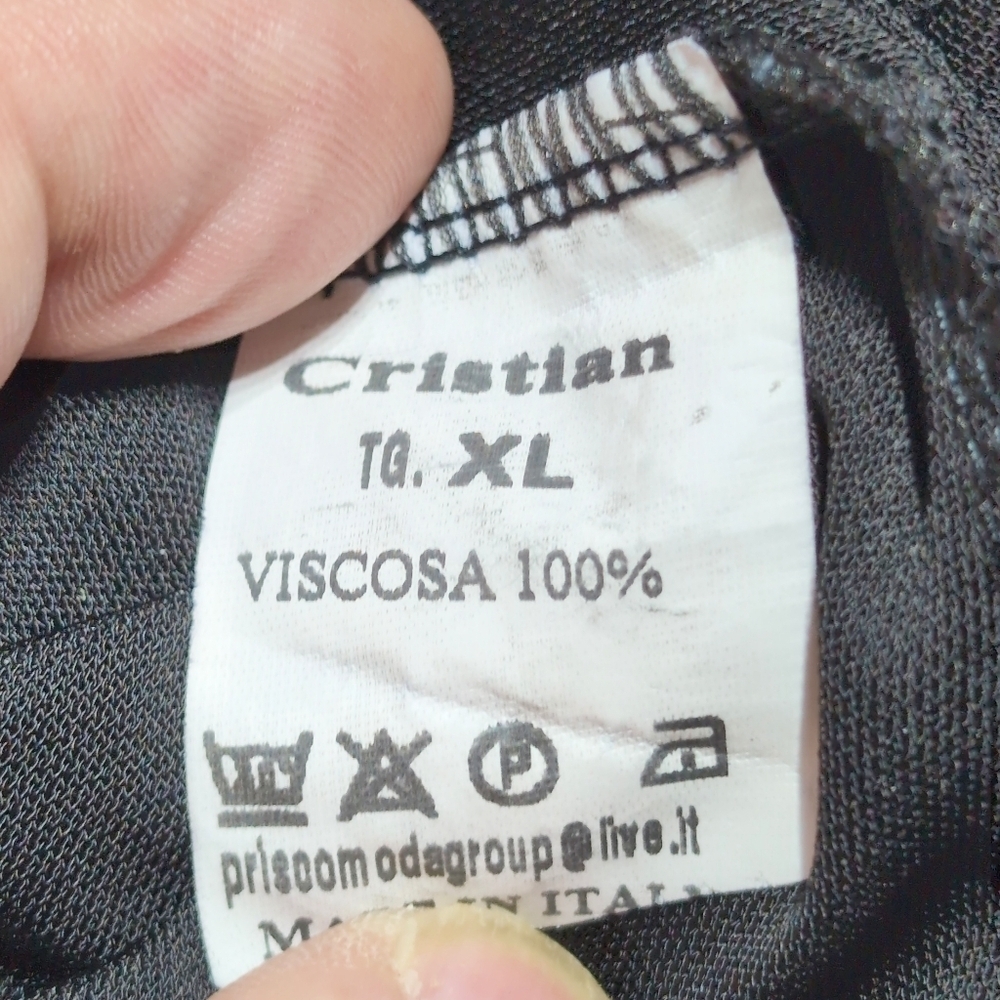 Cristian Italy Black XL Blouse with Embellished Neckline - Picture 4 of 4